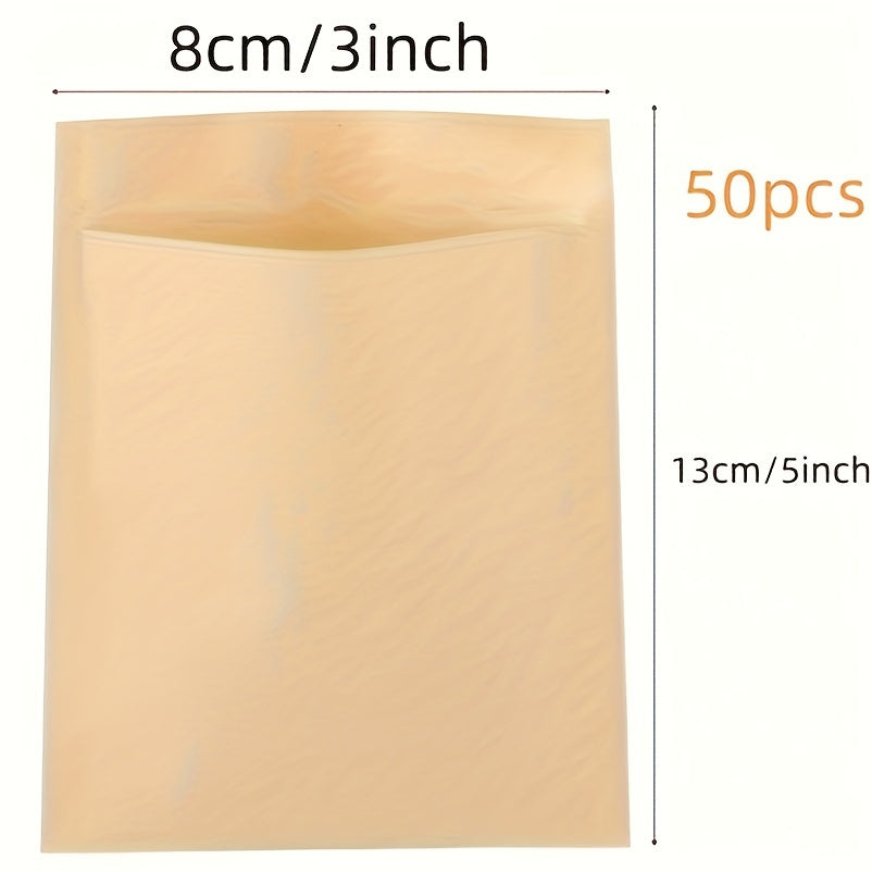 Kraft Paper Bags Pack of 50/100 Food Grade Square Oil-Proof for Snacks Biscuits