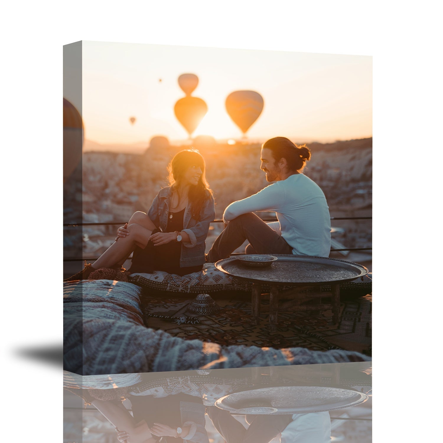 Personalized Wooden Framed Canvas Print for Family Photos Wall Art for Living Room Bedroom Bathroom