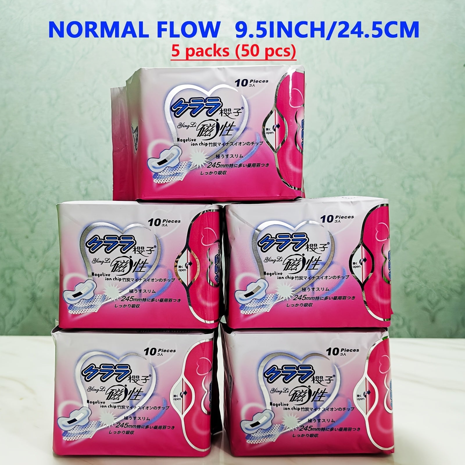 5 Packs of Unscented Ultra-Thin Winged Sanitary Pads for Women