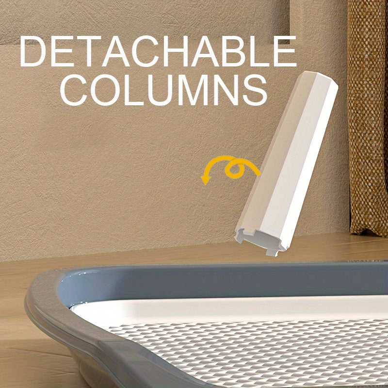 Large PVC Dog Litter Box with Fence Indoor Puppy Potty Tray for Small and Medium Dogs