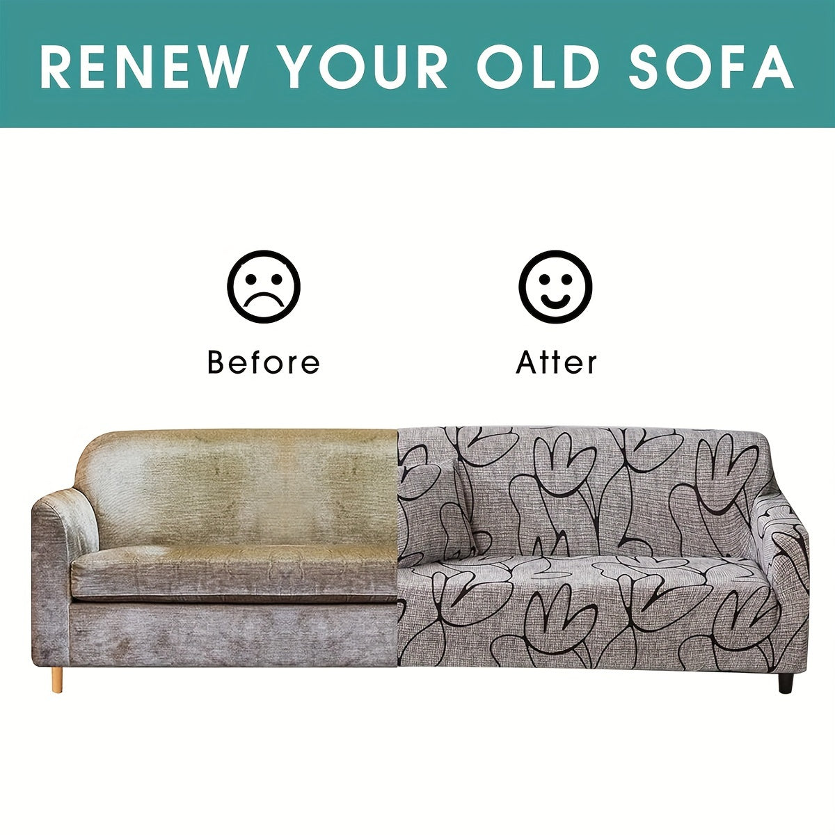 Серая бохо-стильная чехол для дивана с юбкой, машинная стирка, подходит для использования в любое время года. Изготовлен из полиэстерового спандекса, идеален для декора гостиной, спальни или офиса.