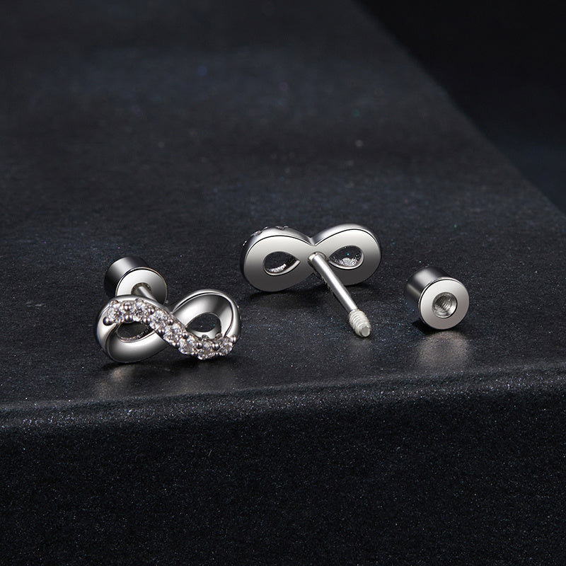 Sterling Silver Stud Earrings 7pcs Moissanite 0.005CT Hypoallergenic Jewelry for Women