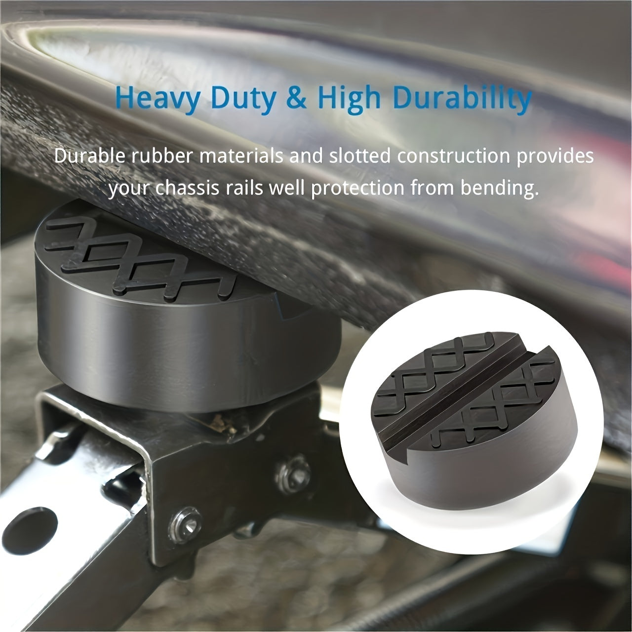Universal Car Floor Slotted Rubber Jack Pad Frame Protector Adapter