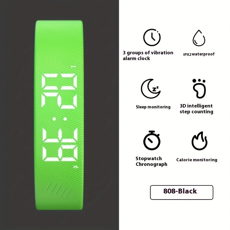 Tashqi elektron soat, silikon tasma, USB zaryadlash, signal, vaqt o'lchagich, vibratsiya, kaloriya monitoringi - zamonaviy, qulay, talabalar va o'qituvchilar uchun ideal, mukammal sovg'a.