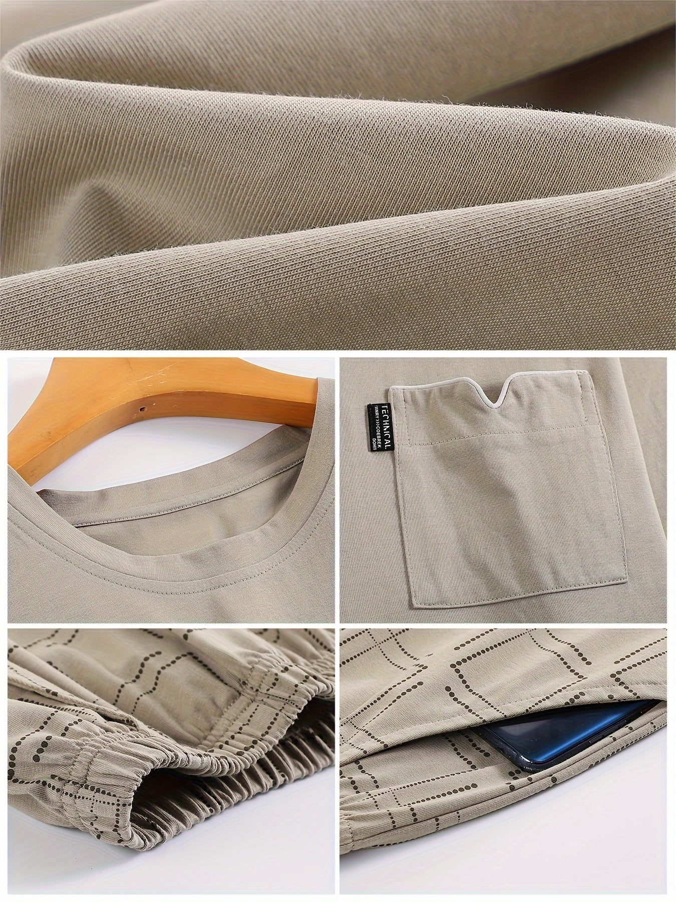 Conjunto de pijama de algodón de talla grande para hombre, manga corta, estampado geométrico, ropa de descanso