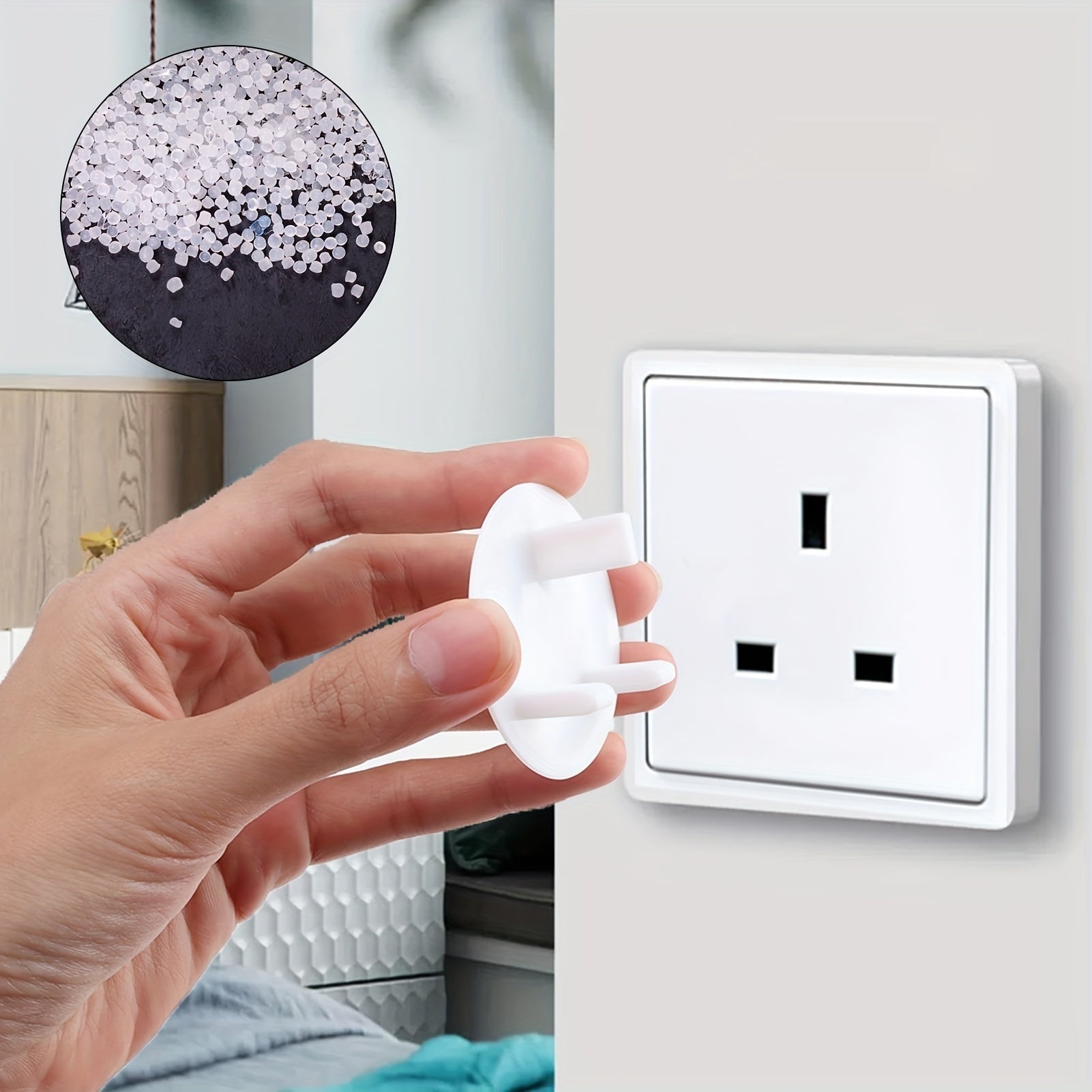 36 Pieces of White Child Safety Outlet Covers with Switch Protectors Made from Lead-Free Plastic