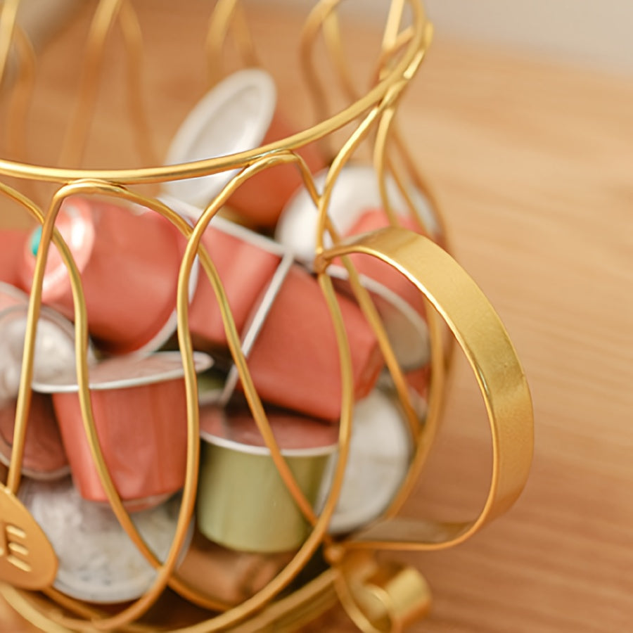 Gold Teapot Rack for Kitchen or Coffee Shop Display Storage Organizer