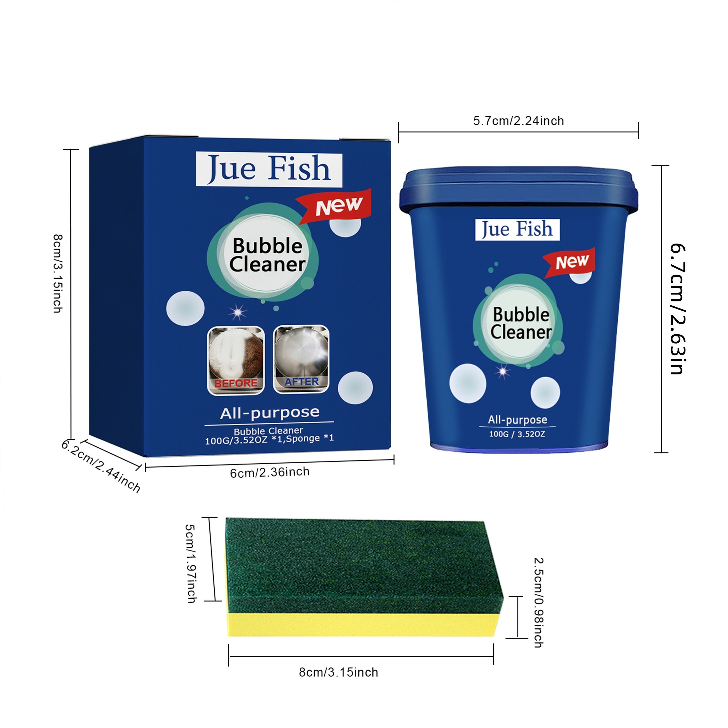 Pasta limpiadora de utensilios de acero inoxidable para ollas y horno 3.52oz