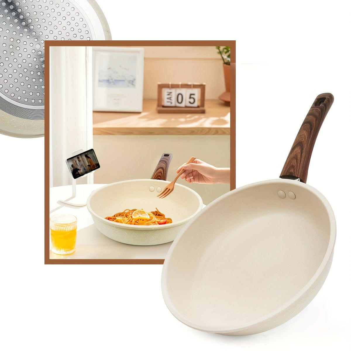 Halloween White 7-Piece Non-Stick Cookware Set with Frying Pans and Pots