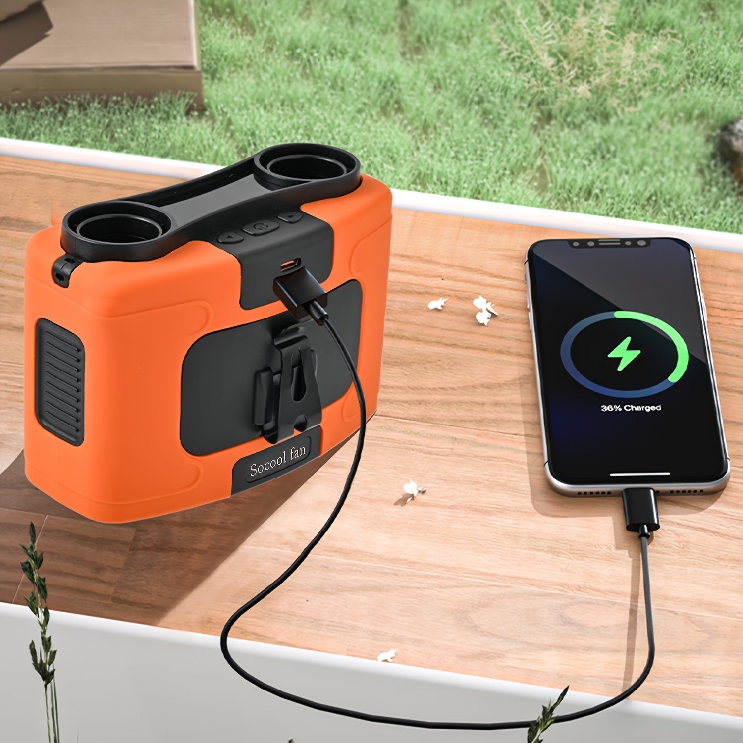 Wearable Waist Fan with Rechargeable Battery, 10 Speed Settings, Portable