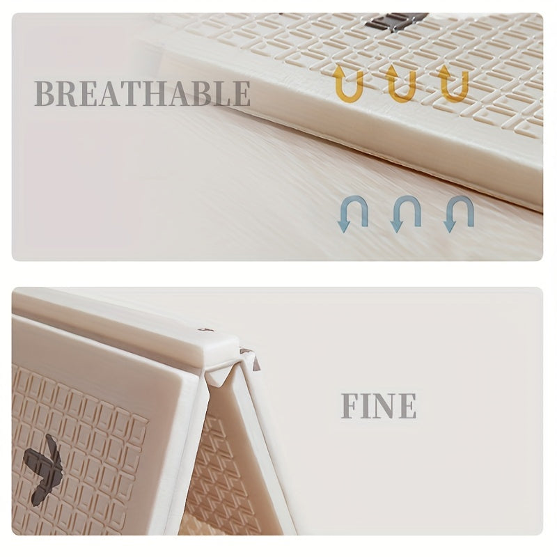 Foldable Waterproof Double-Sided Play Mat with Cartoon Design and Carrying Bag