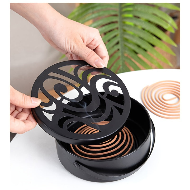 Mosquito Incense Coil Holder Metal Swirl Design for Indoor Outdoor Use