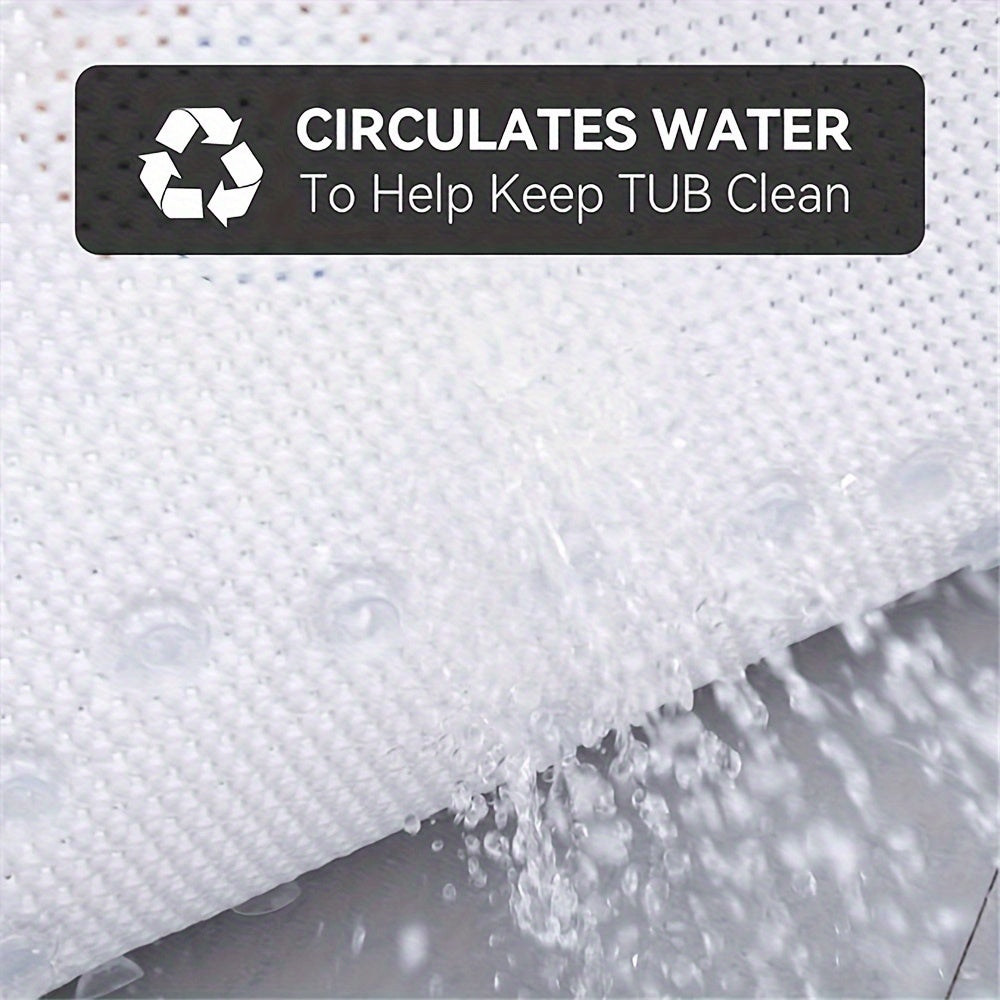 Soft Cushioned Shower Floor Grip Bathtub Mat with Anti-Slip Design and Suction Cups