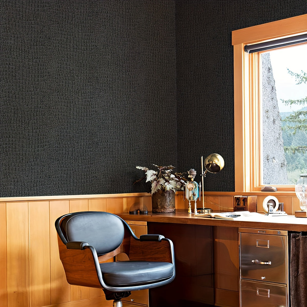 Crocodile Pattern Self-Adhesive Waterproof Wallpaper Thick Detachable DIY Room Decor