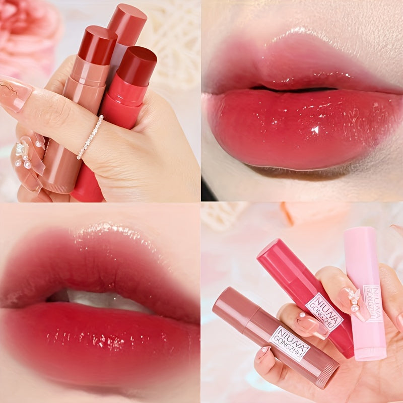 Women Waterproof Moisturizing Lipstick Set with 3 Colors Long-Lasting