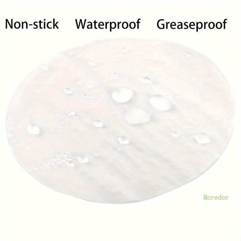 12.5cm dumaloq yopishmaydigan pishirish qog'ozlari varaqalari, oq, 100 dona, burgerlar va pechenelar uchun doiralar