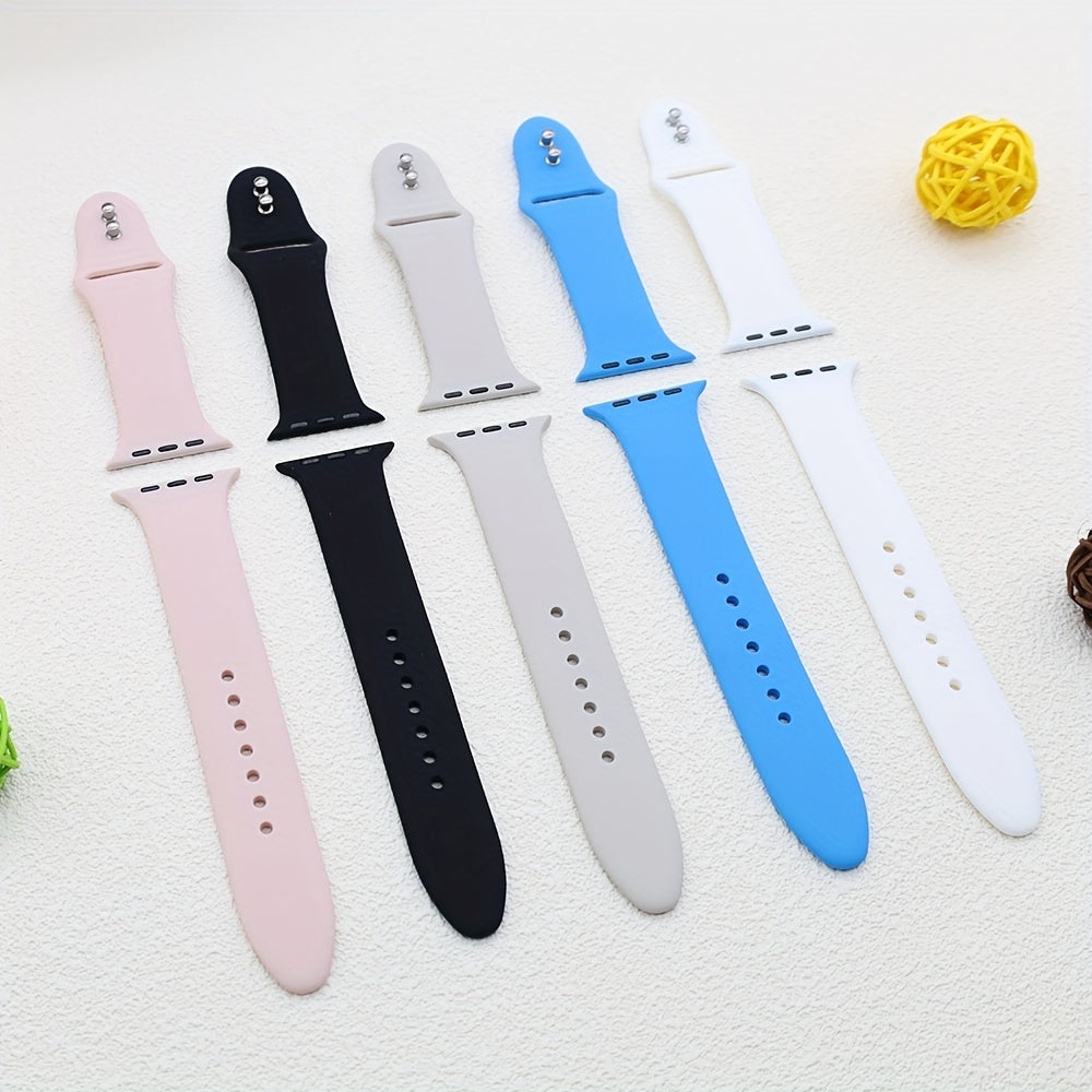Silicone Sport Watch Band Compatible with Apple Watch Series 1-10 38mm 40mm 41mm 42mm 44mm 45mm 49mm Adjustable Fit