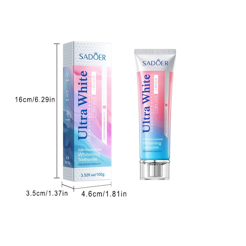 Peach Whitening Toothpaste Fluoride-Free Deep Clean Stain Removal