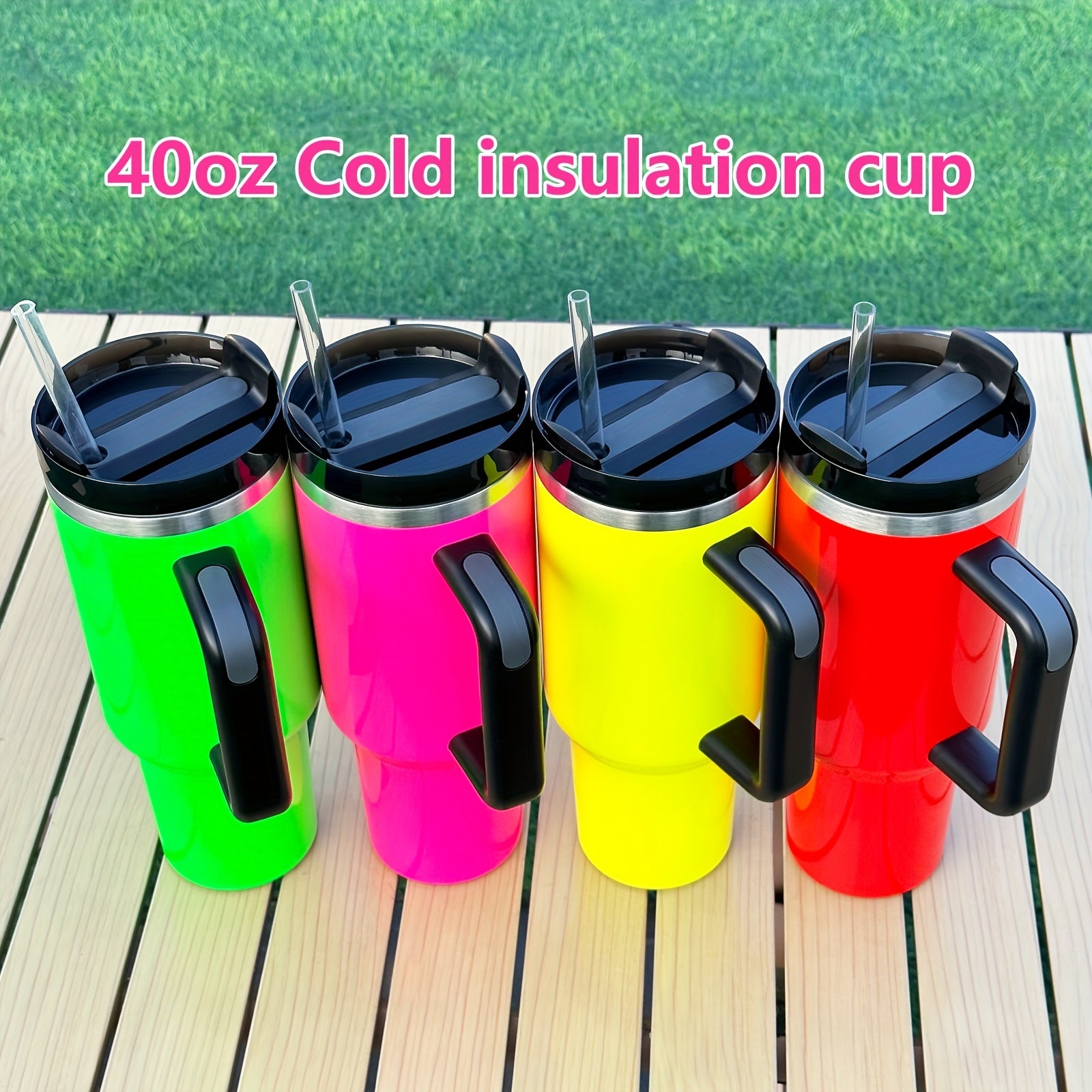 40oz Izolyatsiyalangan zanglamaydigan po'latdan yasalgan tumbler, qopqoq, tutqich va qobiq bilan, sayohat, uy va ofis uchun