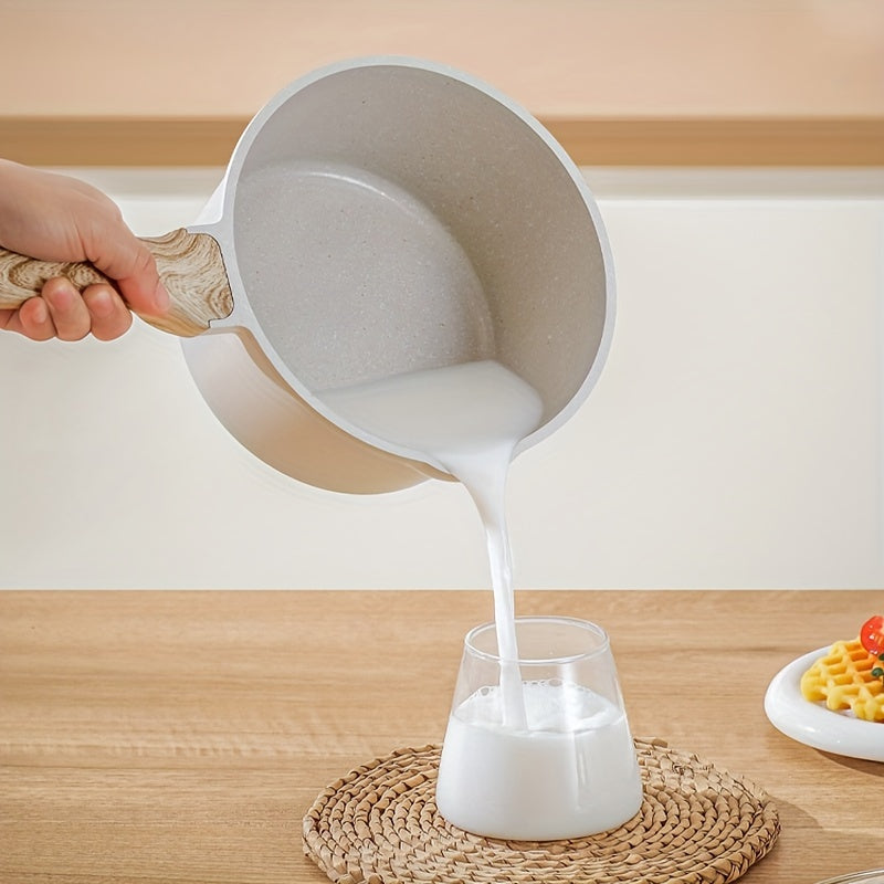 Juego de utensilios de cocina antiadherentes de 4 piezas en color beige con sartenes para bistec, huevos y panqueques