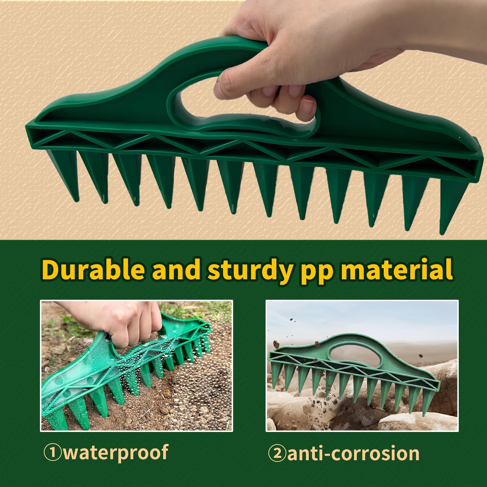 Garden Hand Dibbler Tool - 12-Hole Seed Planter Waterproof Plastic