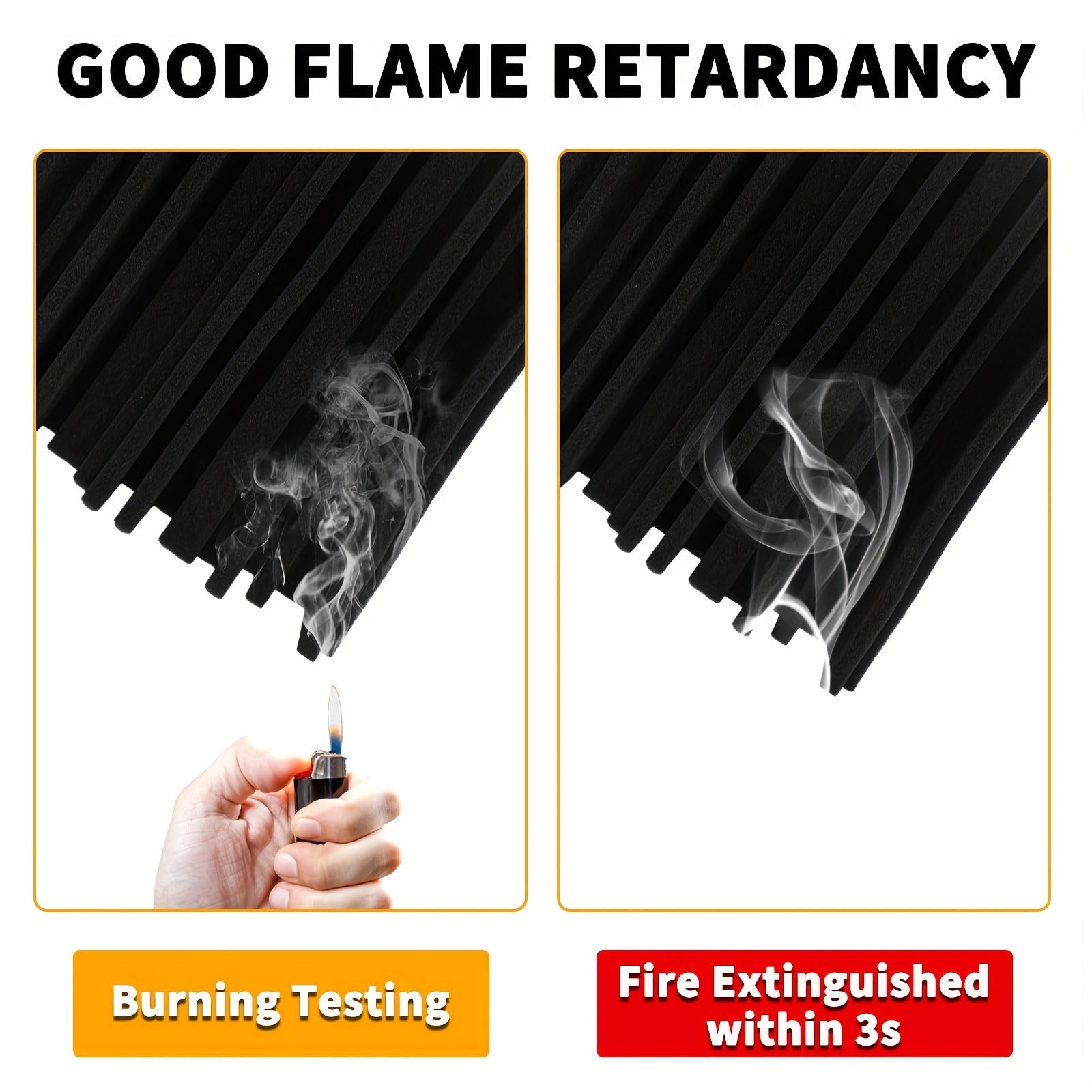 36 piezas de paneles de espuma acústica ignífuga negra para estudios de insonorización y cines en casa