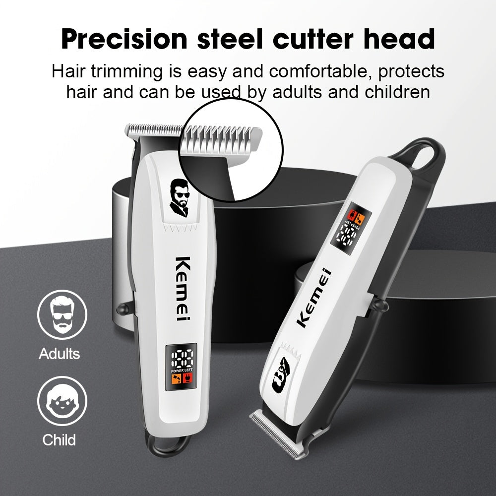 Set de cortapelos eléctrico con pantalla LCD, portátil, para almacenamiento y uso doméstico