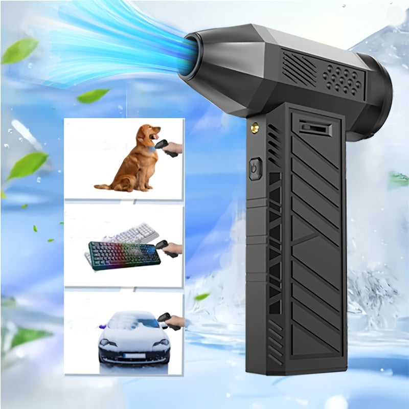 Portable Handheld Fan USB Rechargeable Turbo Boost for Cooling and Dust Removal