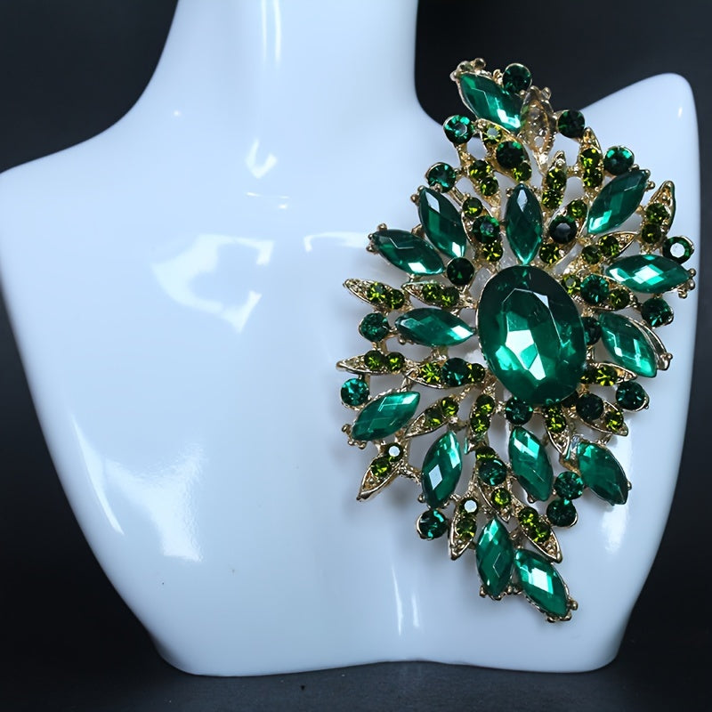 Flower-Shaped Rhinestone Brooch for Women's Attire Stylish Jewelry Accessory