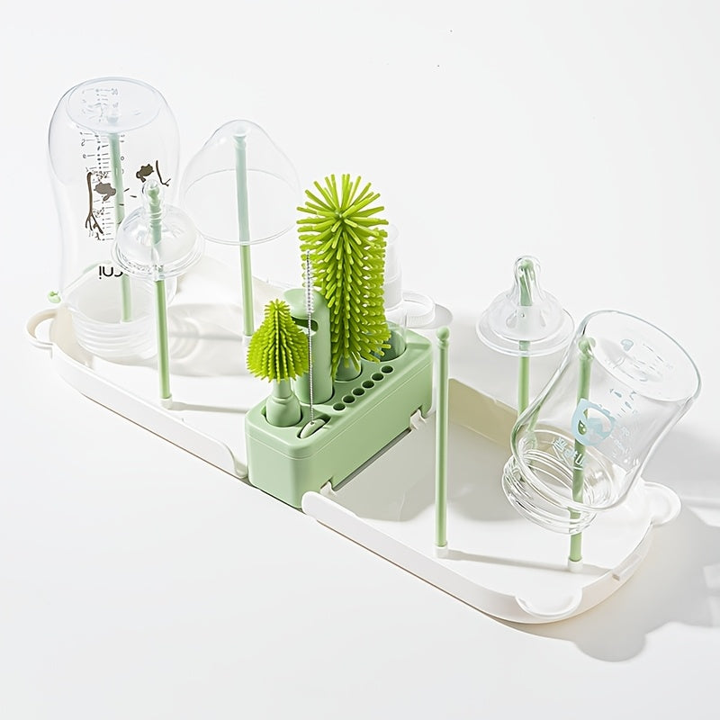 To'plamga maxsus yuvish uchun mo'ljallangan silikon portativ shisha cho'tkasi, drenaj tayoqchasini saqlash qutisi, sayohat tozalash cho'tkalari to'plami va teddy ayiq portativ tozalash cho'tkasi kiradi.