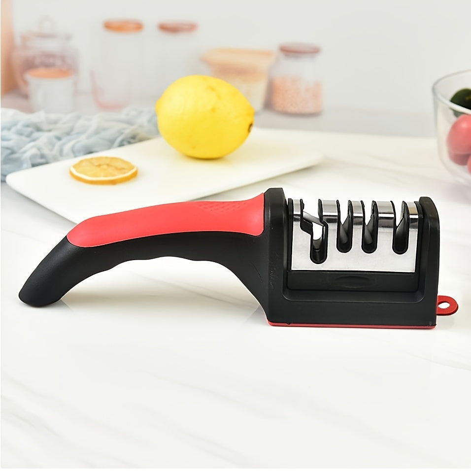 4-Stage Kitchen Knife Sharpener with Tungsten and Diamond Ceramic Stones