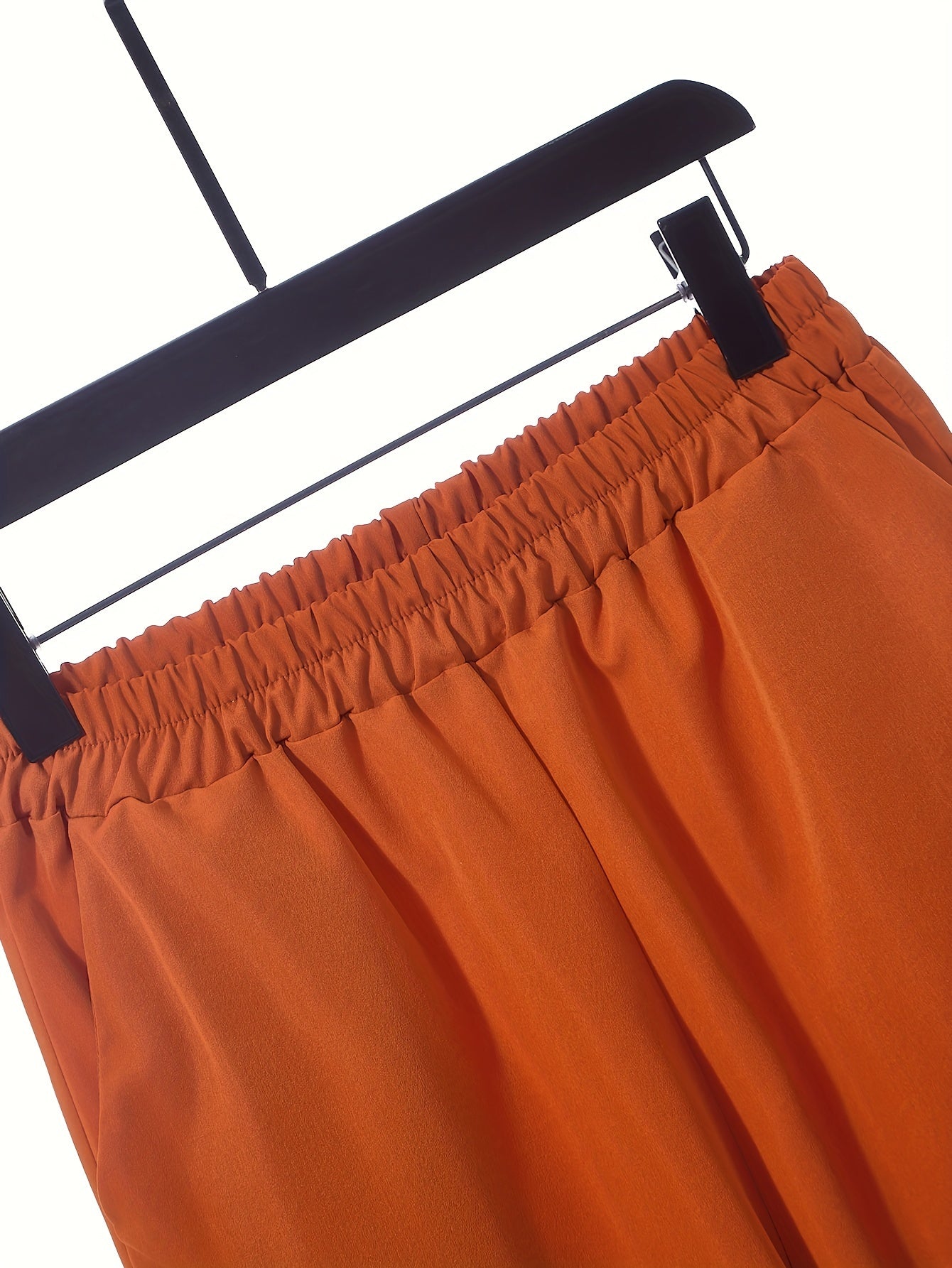 Conjunto de dos piezas para mujer con top de cuello redondo y pantalones de pierna ancha, primavera y verano, poliéster