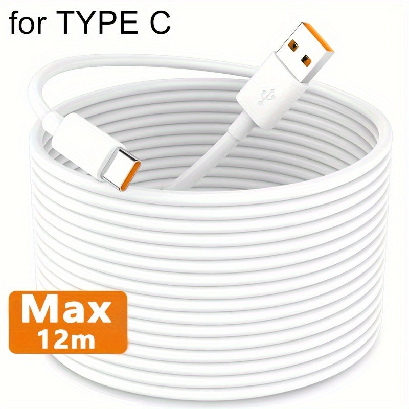 Long USB-C Fast Charging Cable for Android Phones Cameras Printers 10ft