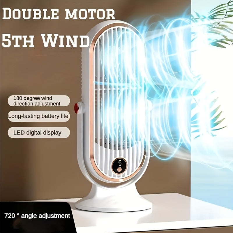 Portable Mini Desk Fan 5-Speed Personal Cooling Fan for Home Office