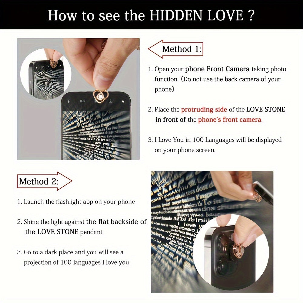 Heart Pendant Necklace Set with Red Rose for Valentine's Day and Gift