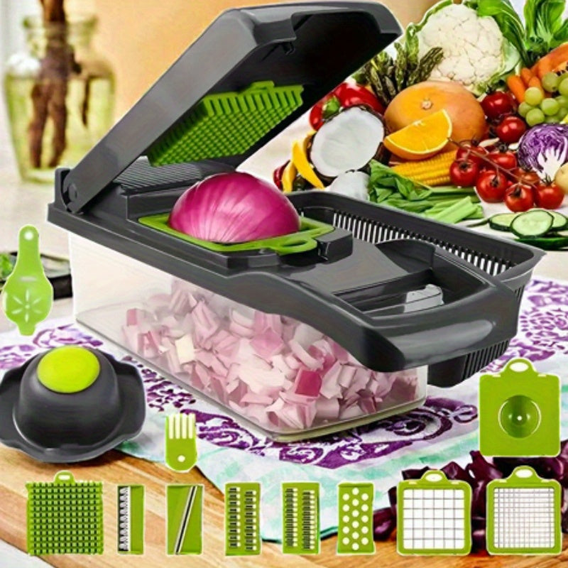 Vegetable Cutter Set Handheld Food Safe Plastic Dicing Tool for Fruits and Vegetables