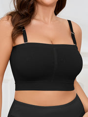 Women's Plus Size Seamless Double-Layer Sports Bra with Removable Pads