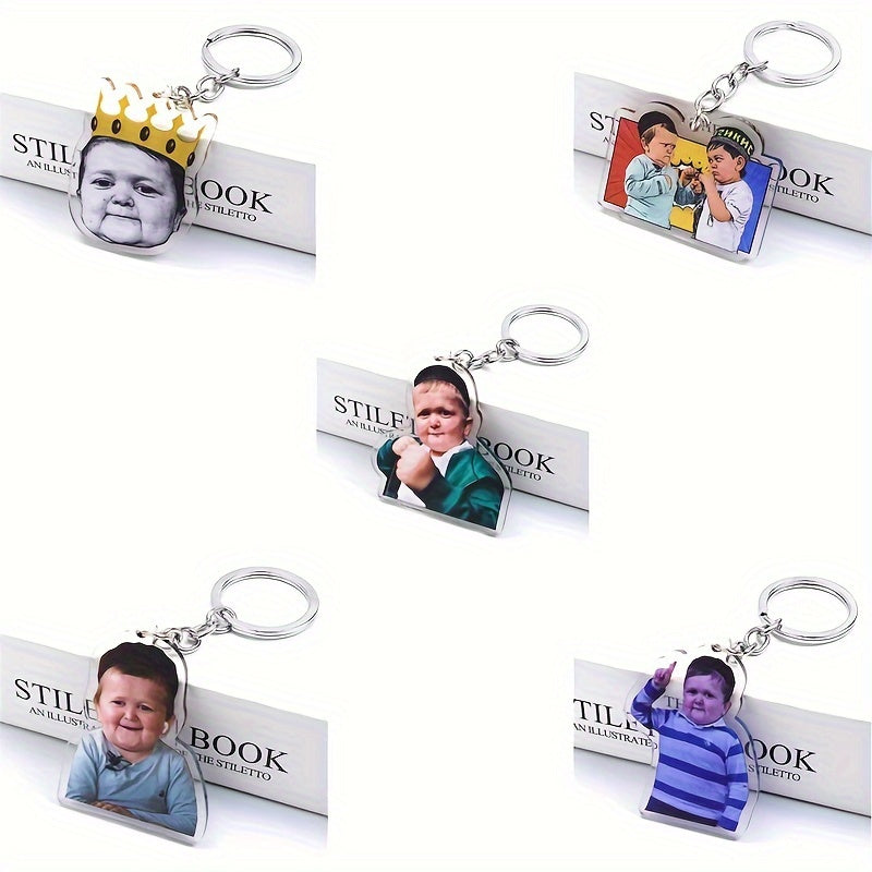 Meme Acrylic Keychain Mini Khabib Hasby Figure Bag Pendant Gift Set