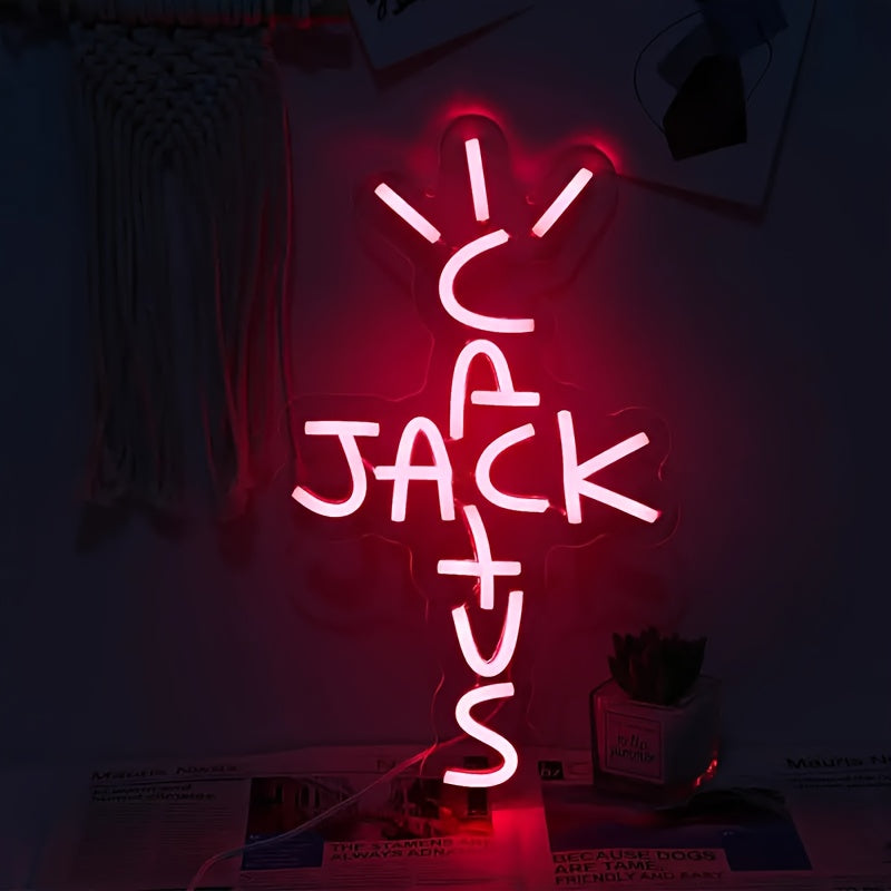 USB Powered Neon Jack Sign Wall Decor for Bedroom Home Bar Party Switch Control