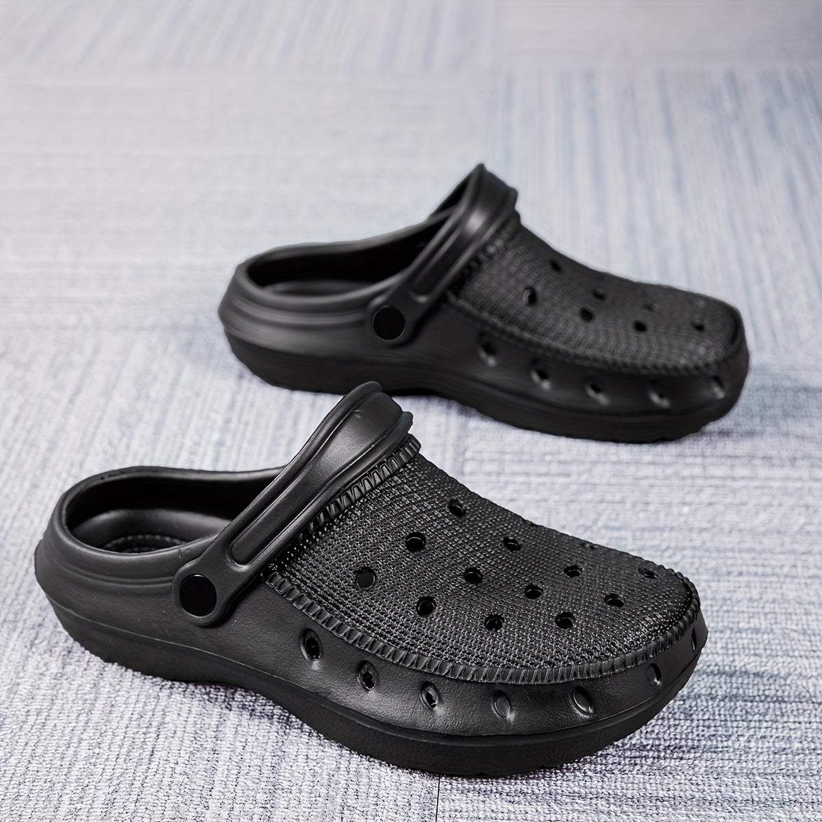 Women's Black Clog Shoes Breathable Flat Summer Casual Outdoor