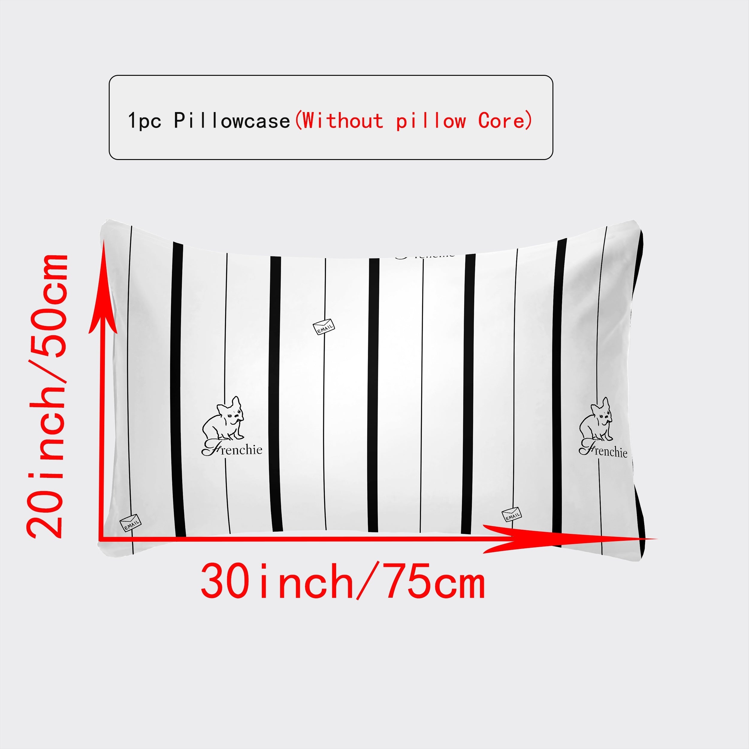 Luxurious Envelope Pillowcase Various Sizes White Gray Plaid Red Green Botanicals Leopard Geometric