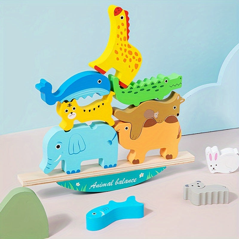 ROYLANZ Yog'och Hayvonlar Stacking O'yinchoq Bloklari – Ta'limni rivojlantirish va Oila uchun Qiziqarli O'yin – Bolalar, O'g'il bolalar va Qizlar uchun Tug'ilgan kunlar, Rojdestvo yoki Bayramlarda mukammal sovg'a