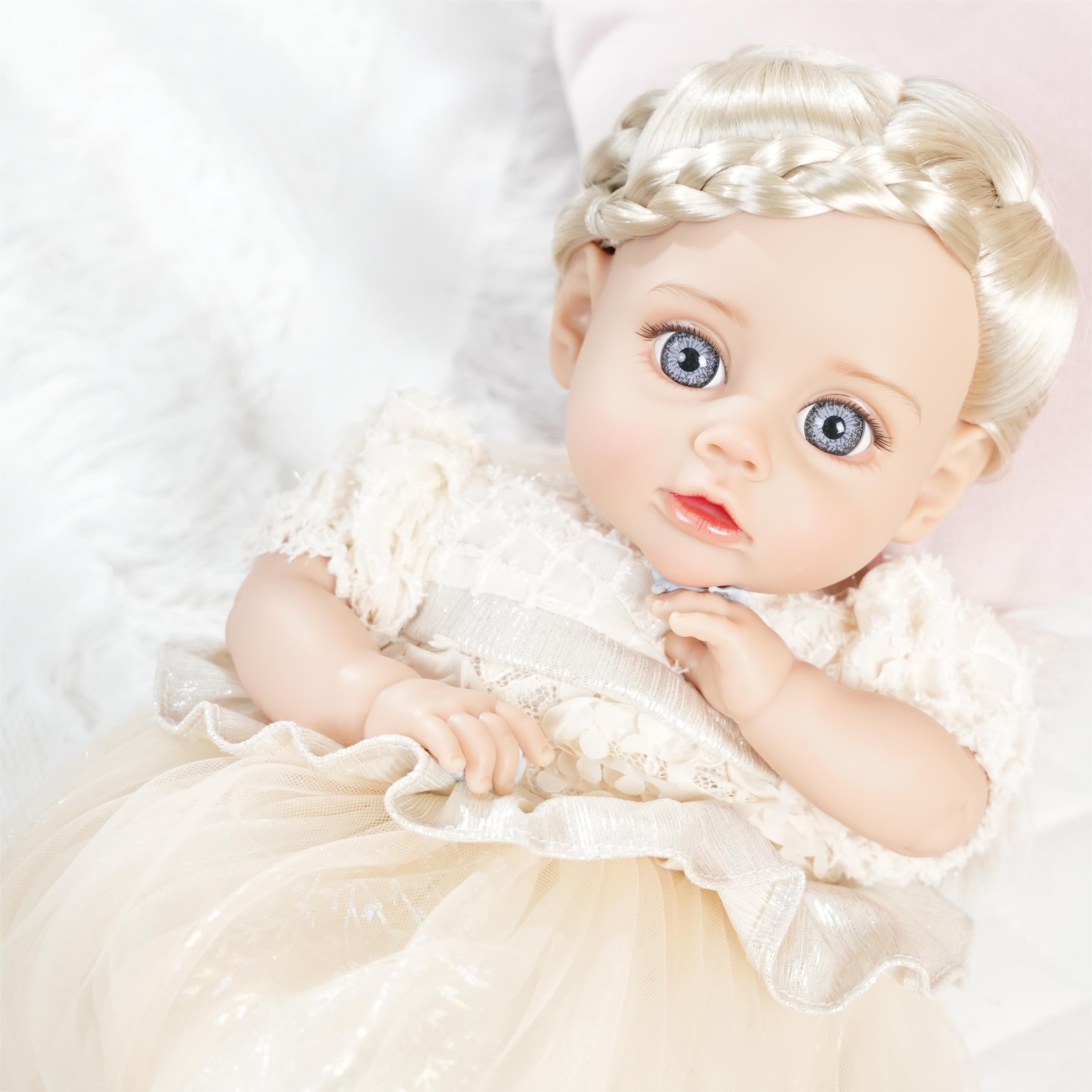 35.56 cm Vinyl Reborn Doll with Soft Skin and Fashion Clothes for Kids 3+