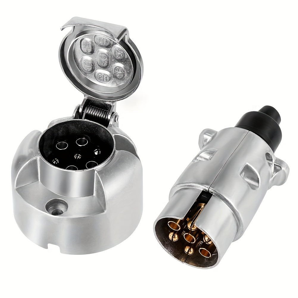 Juego de conectores metálicos universales para remolque de aluminio de 7 pines para remolques de RV