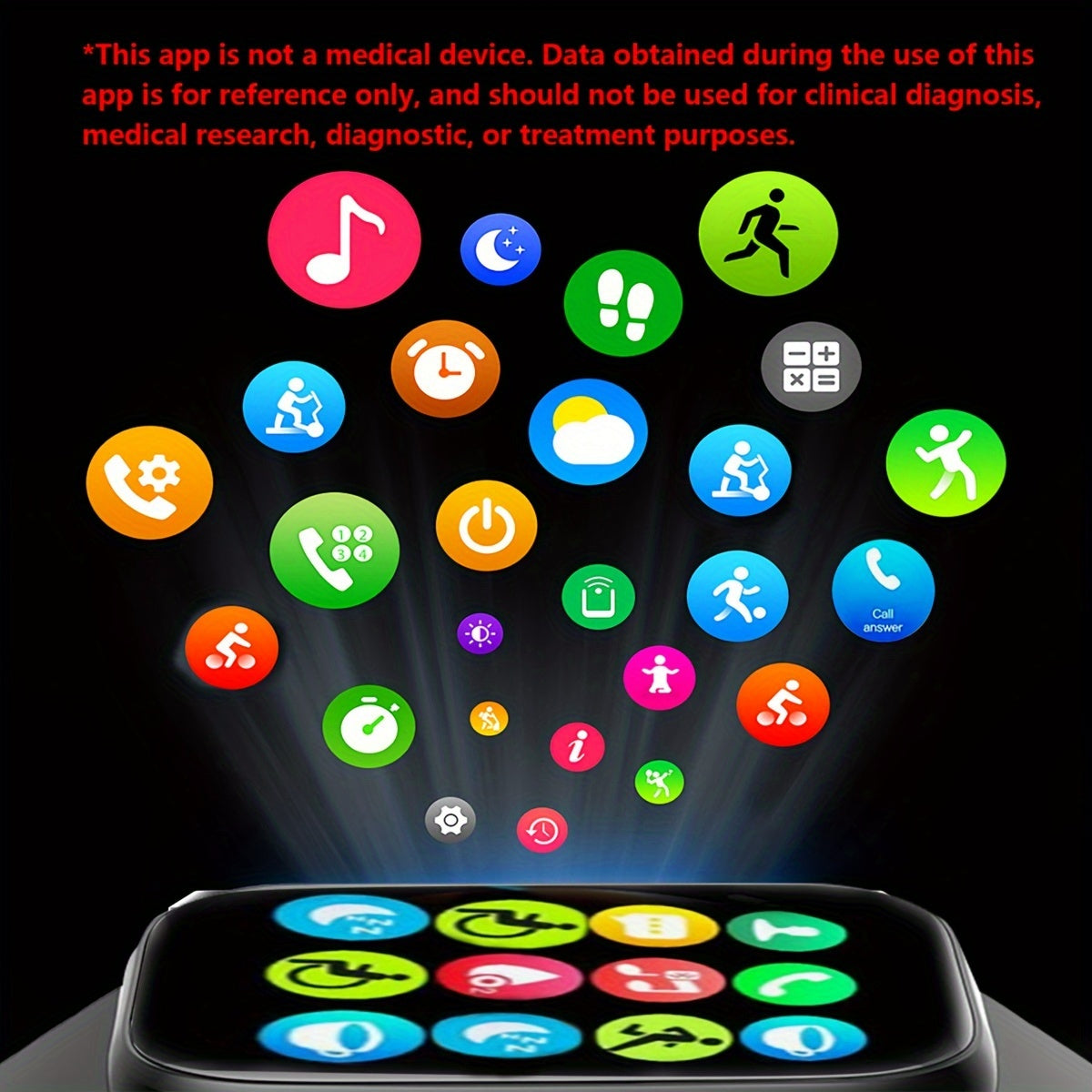 Men's Smartwatch with HD Touch Screen Wireless Connectivity Weather Forecast Call Function Stopwatch USB Charging