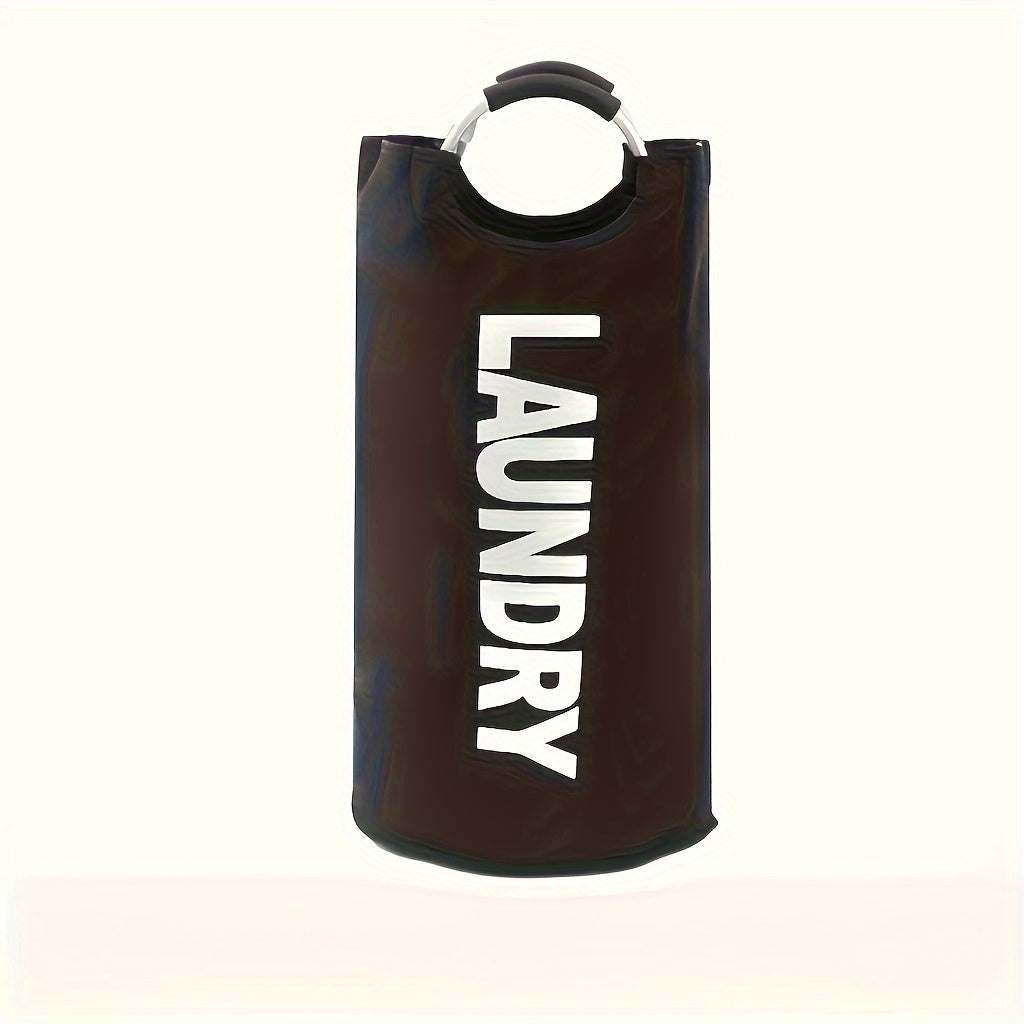 Qora suv o'tkazmaydigan kir yuvish savati 90L yig'iladigan mato qutisi, yostiqlangan tutqichlar bilan