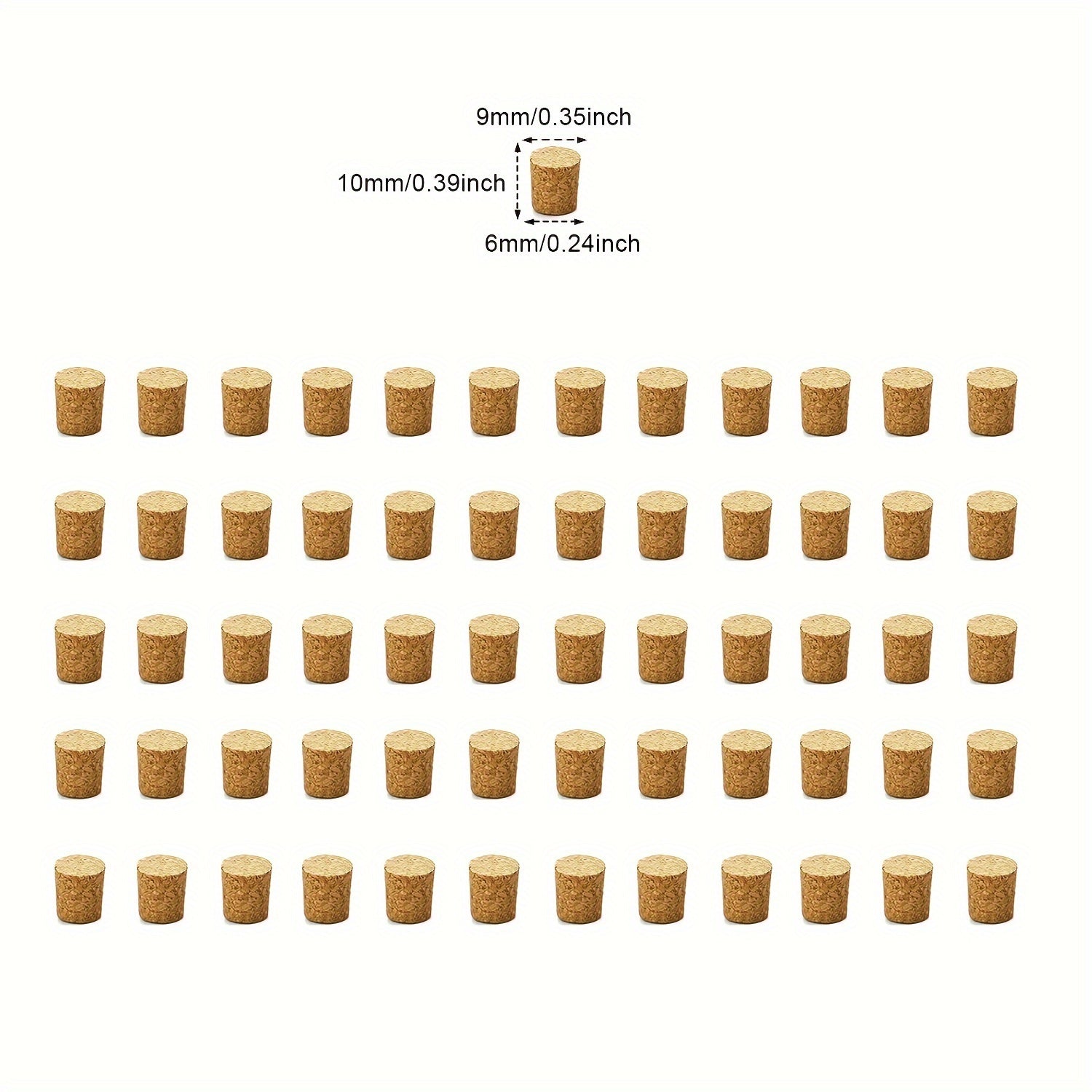 Wooden Tapered Cork Stoppers for Wine and Beer Bottles, Craft Supplies, 20 Pack