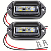 12V-24V Avtomobil raqam belgilari uchun chiroq 6LED 2-to'plam, avtomobillar, yuk mashinalari, avtoulovlar uchun