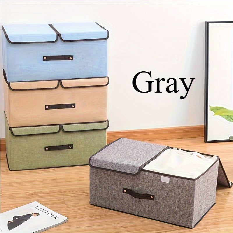 Retro Storage Box with Lid for Organizing Clothes, Toys, and Household Items