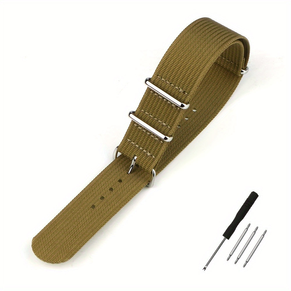 Ribbed Nylon Watch Strap 18mm 20mm 22mm Braid Ballistic Fabric Watch Band